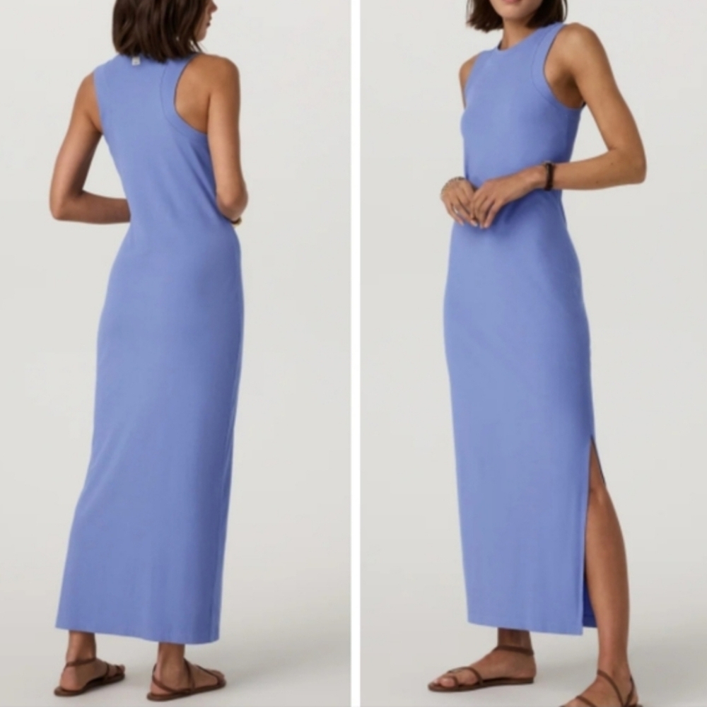 Vuori Women's Pose Modern Dress Bluebell NWT Ribbed Modal Rayon Maxi - Picture 11 of 12